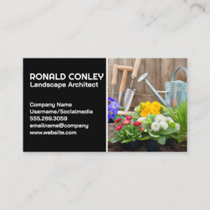 Landscaping Backyard   Gardening Tools Business Card