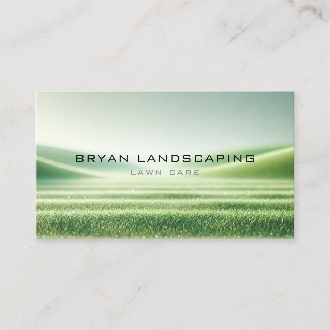Landscaping Business Card – Clean Grass Design (Front)