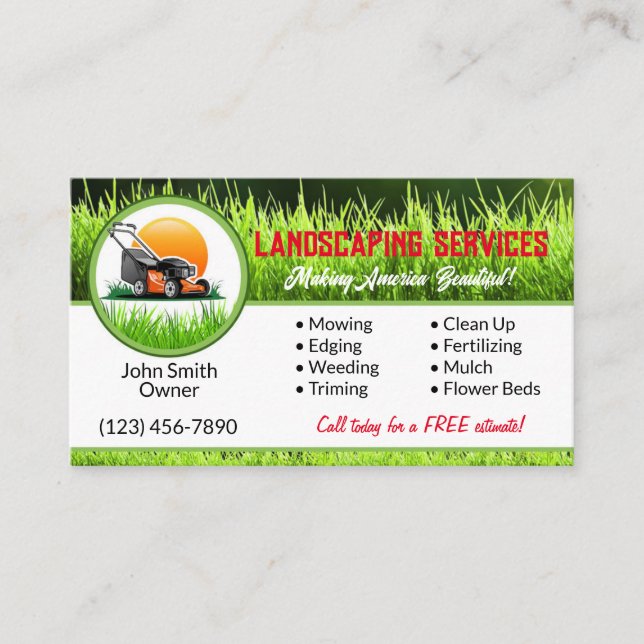 Landscaping Business Cards (Front)