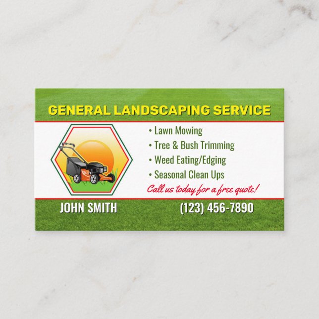 Landscaping Business Cards (Front)