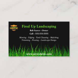 Landscaping Business Cards With Logo & Services