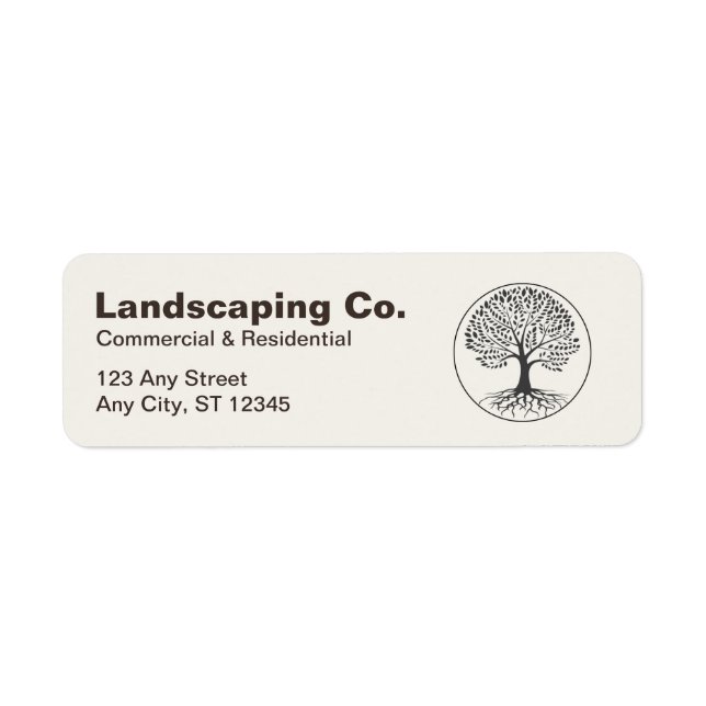 Landscaping Business Cream Adresse de retour Étiqu (Devant)