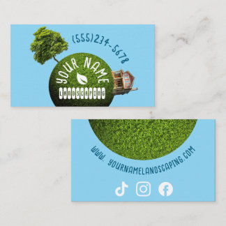 Landscaping Business globe shaped Lawn Card