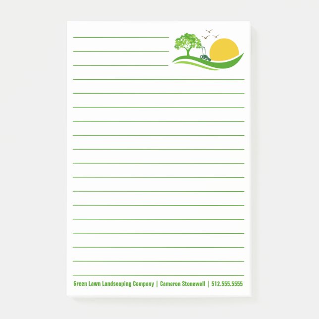 Landscaping Company Lawn Mowing Service Custom Post-it Notes (Front)