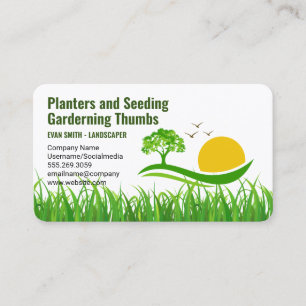 Landscaping Gardener Professionals Trimmers Business Card