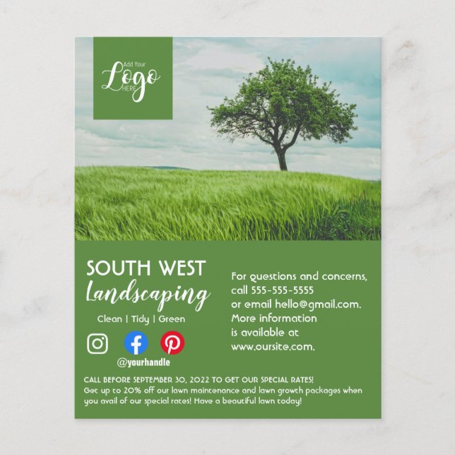 landscaping gardener tree surgeon arborist   flyer (Front)