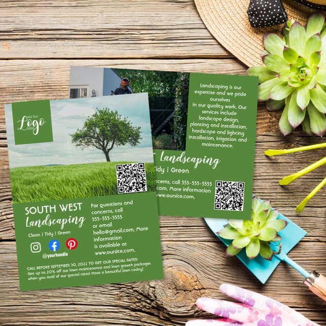 landscaping gardener tree surgeon arborist   flyer postcard (Creator Uploaded)