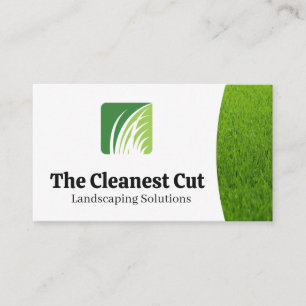 Landscaping Grass Logo Lawn Care Business Card