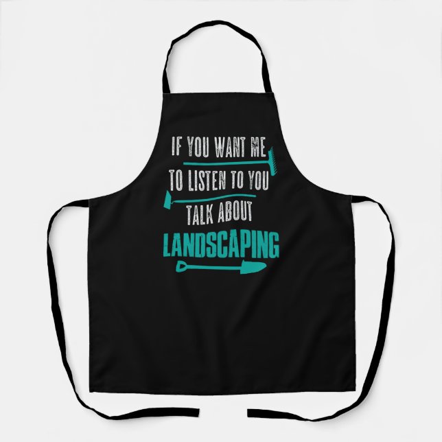 Landscaping Joke Pun Gardener Gardening Landscaper Apron (Front)