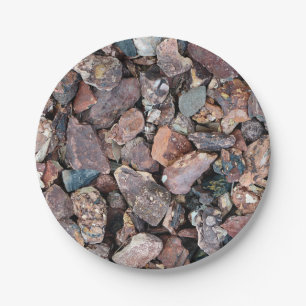 Landscaping Lava Rock Rubble and Stones Paper Plate