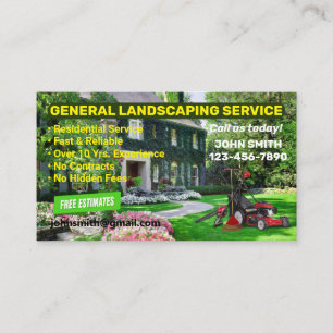 Landscaping & Lawn Care Business Card