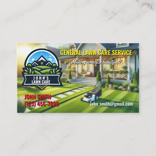 Landscaping/Lawn Care Business Cards (Front)