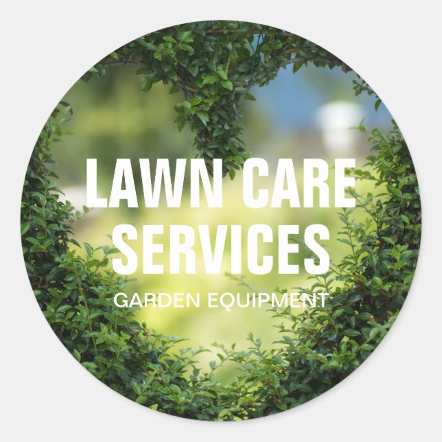 Landscaping Lawn care garden heart grass Classic Round Sticker (Front)