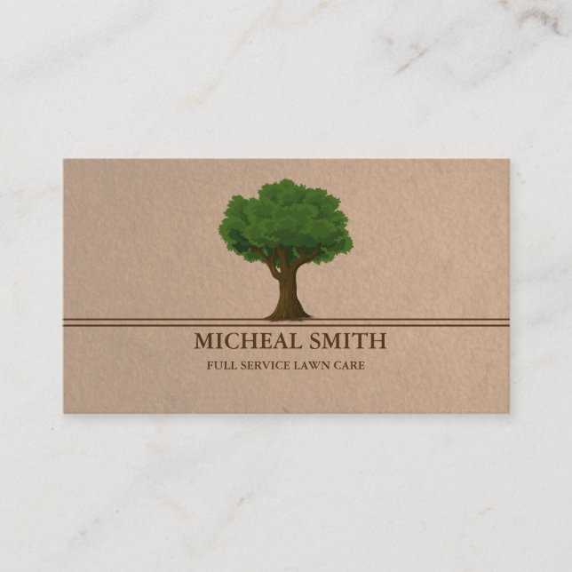 Landscaping Lawn Care Gardener Business Card (Front)