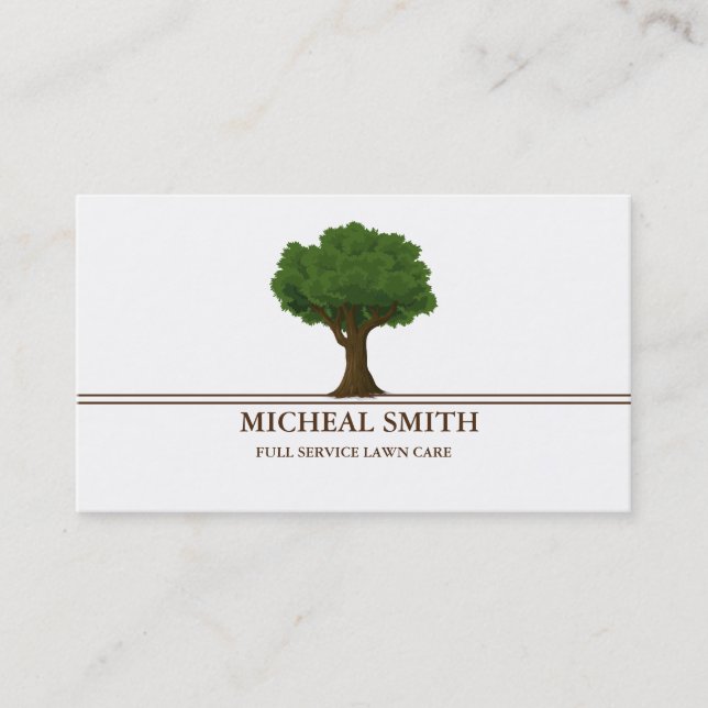 Landscaping Lawn Care Gardener Business Card (Front)