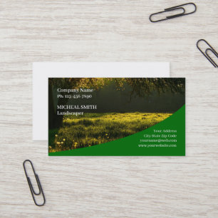 Landscaping Lawn Care Gardener Business Card