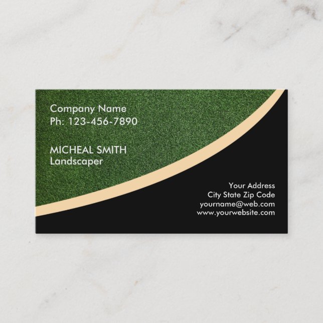 Landscaping Lawn Care Gardener Business Card (Front)