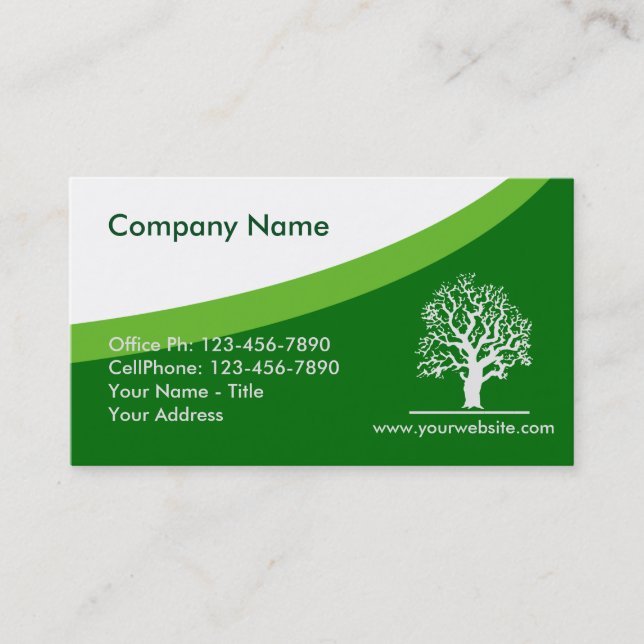 Landscaping Lawn Care Gardener Tree Business Card (Front)