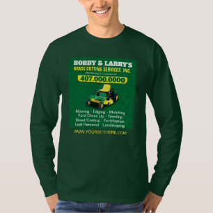 Landscaping Lawn Care Grass Cutting Template Dri T-Shirt