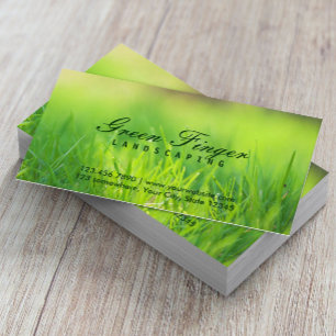 Landscaping & Lawn Care Green Finger Business Card