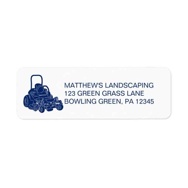 Landscaping Lawn Mowing Business Return Adresse (Devant)