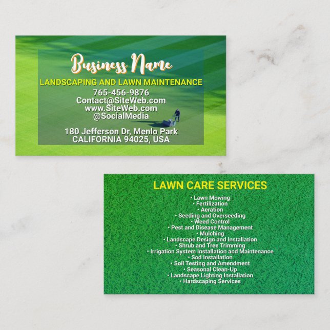 Landscaping & Lawn Services | Lawn Care Calling Card (Front/Back)