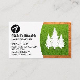 Landscaping Logo   Grass and Trees Business Card