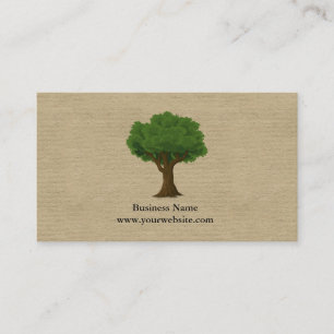 Landscaping Minimalist Green Tree Kraft (printed)  Business Card