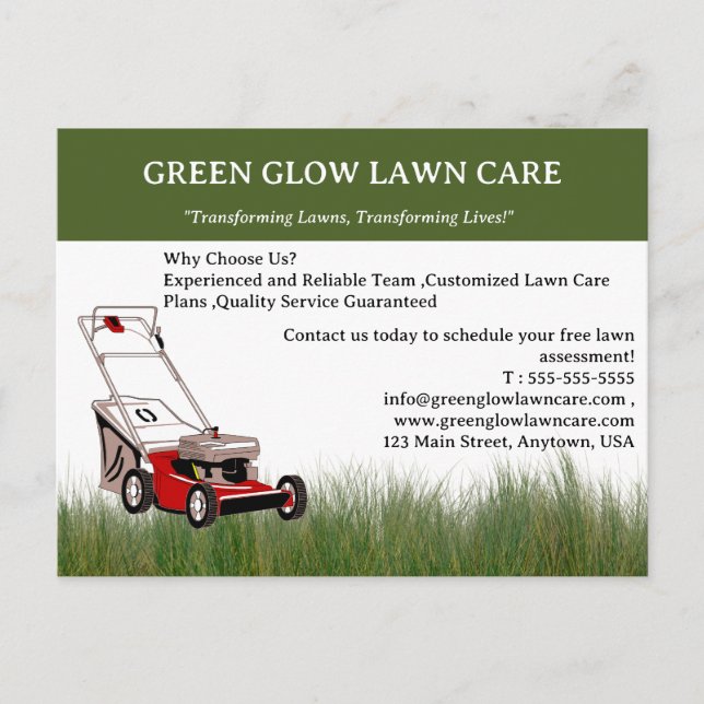 Landscaping or Lawn Care Business Marketing Postcard (Front)