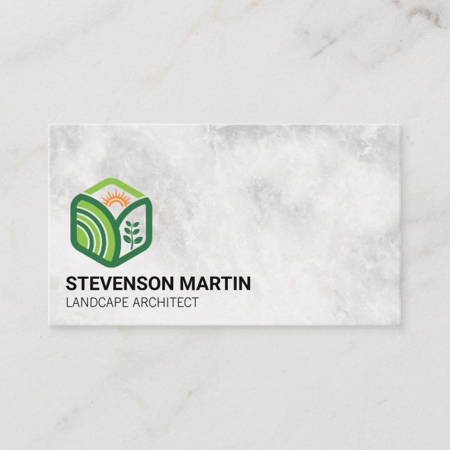 Landscaping | Plants Garden Logo Business Card (Front)