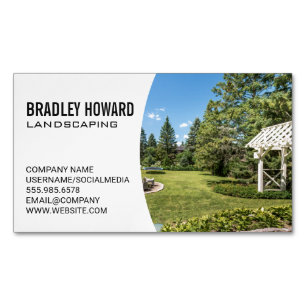 Landscaping Residence Backyard Magnetic Business Card