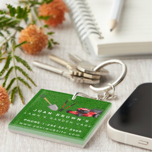 Landscaping Services   Lawn Care & Garden Design Keychain