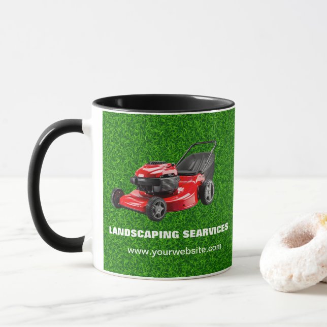 Landscaping Services | Lawn Care & Garden Design Mug (With Donut)