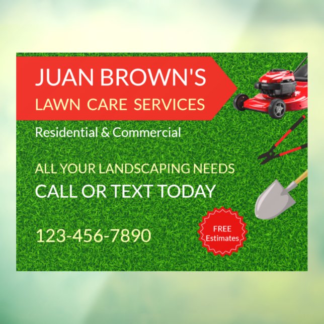 Landscaping Services | Lawn Care & Garden Design Window Cling (Sheet 3)