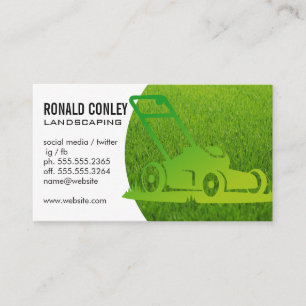 Landscaping Services   Lawn Mower Icon Business Card