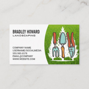 Landscaping   Trees   Gardening Tools Business Card