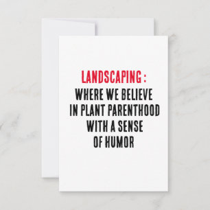 Landscaping Where we believe in plant parenthood Thank You Card