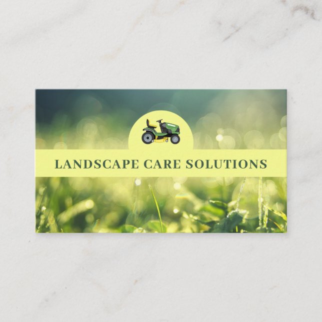 Landscaping Yard Lawn Maintenance Service Business Card (Front)