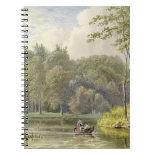 Landschap met Figuren in een Roeibootje Vintage Notebook