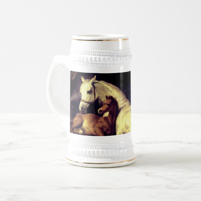 Landseer Horses Beer Stein (Front Left)