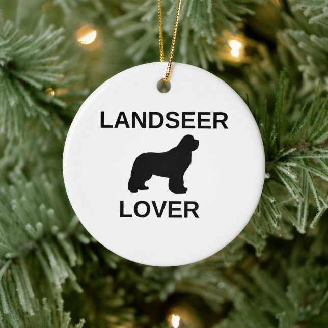 landseer lover ceramic ornament (Tree)