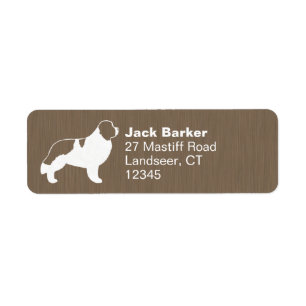 Landseer Newfoundland Dog Return Adresse Étiquette