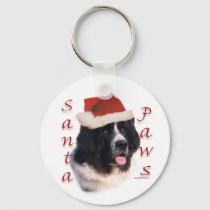 Landseer Newfoundland Santa Paws Keychain