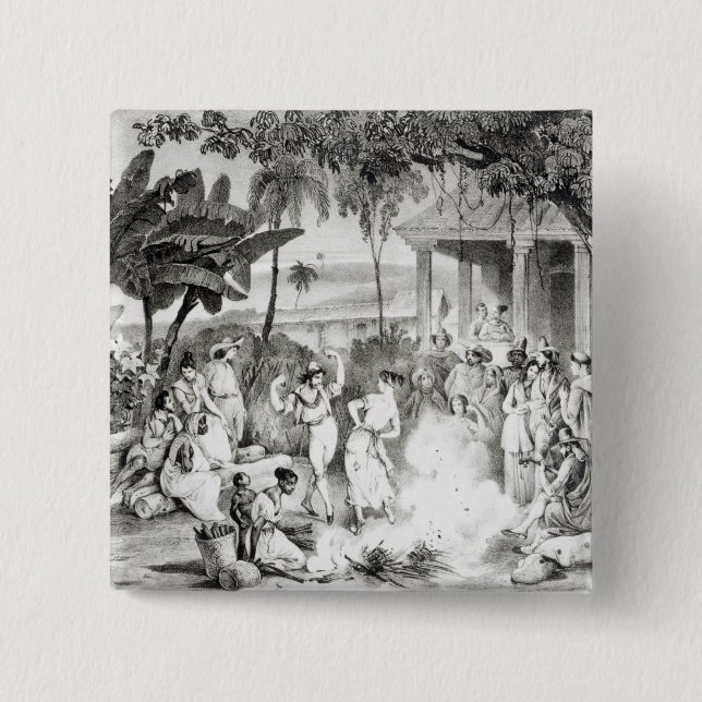 Landu Dance 2 Inch Square Button (Front)