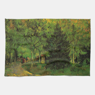 Lane in Public Garden, Arles by Vincent van Gogh Kitchen Towel