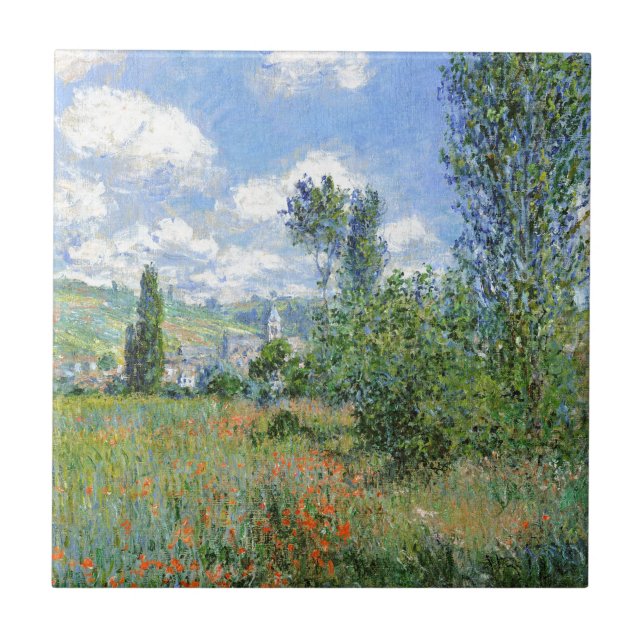Lane in the Poppy Fields - Claude Monet Tile (Front)