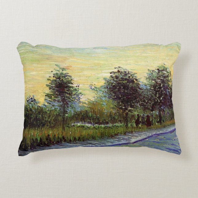 Lane in Voyer d'Argenson Park by Vincent van Gogh Accent Pillow (Front)