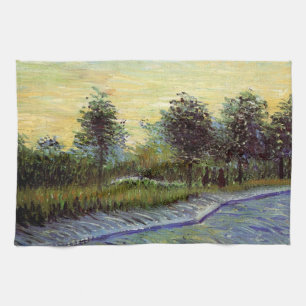 Lane in Voyer d'Argenson Park by Vincent van Gogh Kitchen Towel