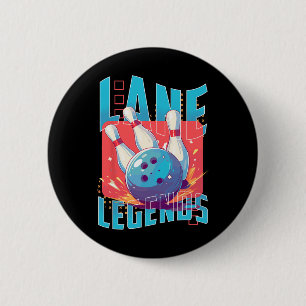 Lane Legends Bowling Sports Design 2 Inch Round Button