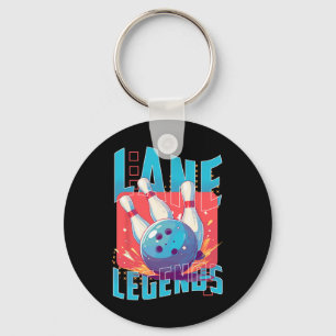Lane Legends Bowling Sports Design Keychain